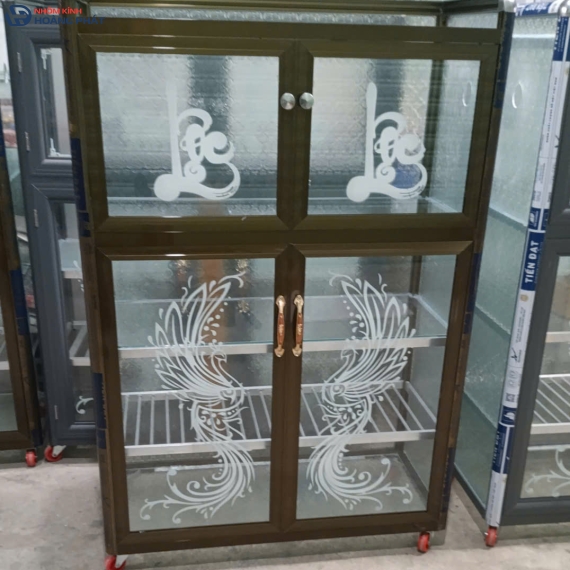 Tủ đồ gia dụng nhôm kính 4 cửa